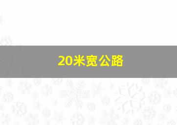 20米宽公路