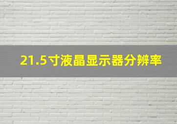 21.5寸液晶显示器分辨率