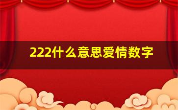 222什么意思爱情数字