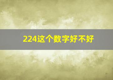 224这个数字好不好