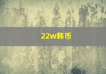 22w韩币