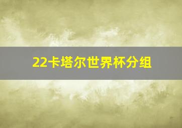 22卡塔尔世界杯分组