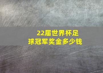 22届世界杯足球冠军奖金多少钱