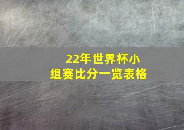 22年世界杯小组赛比分一览表格