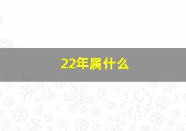 22年属什么