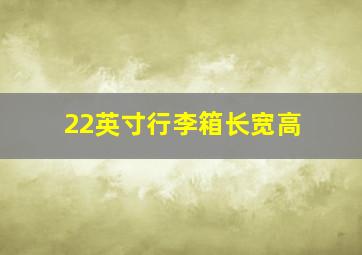 22英寸行李箱长宽高