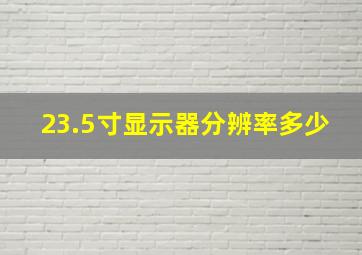 23.5寸显示器分辨率多少