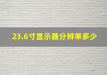 23.6寸显示器分辨率多少