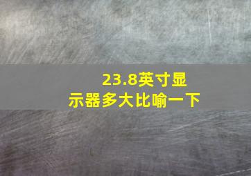 23.8英寸显示器多大比喻一下