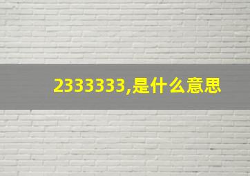 2333333,是什么意思