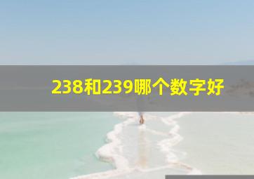 238和239哪个数字好