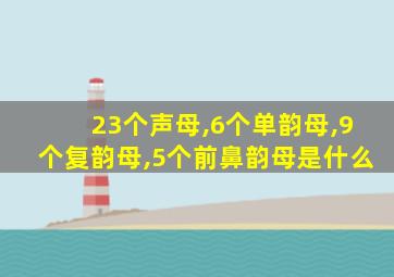 23个声母,6个单韵母,9个复韵母,5个前鼻韵母是什么