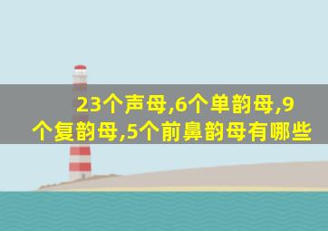 23个声母,6个单韵母,9个复韵母,5个前鼻韵母有哪些