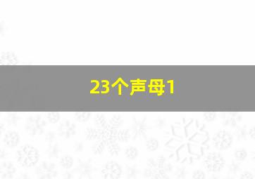 23个声母1