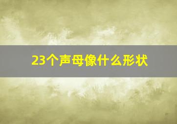 23个声母像什么形状