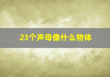 23个声母像什么物体