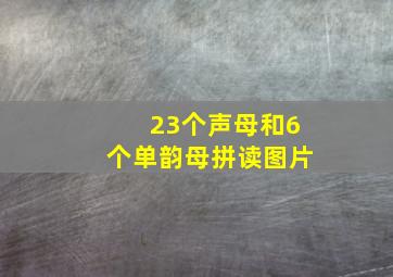 23个声母和6个单韵母拼读图片