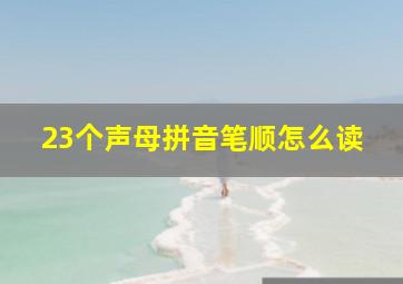 23个声母拼音笔顺怎么读