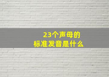 23个声母的标准发音是什么