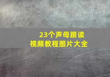 23个声母跟读视频教程图片大全