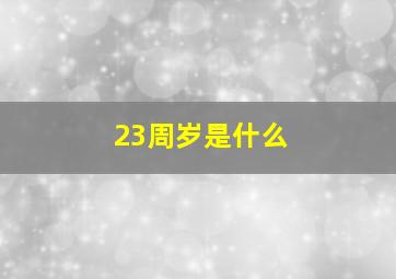 23周岁是什么