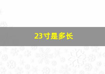 23寸是多长