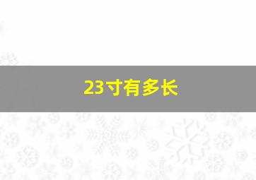 23寸有多长