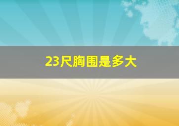 23尺胸围是多大