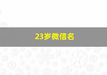 23岁微信名