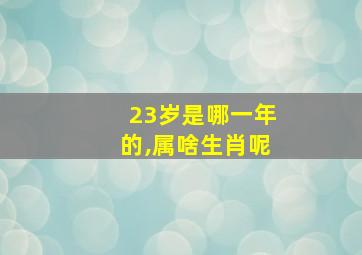 23岁是哪一年的,属啥生肖呢