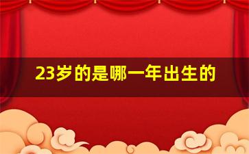 23岁的是哪一年出生的