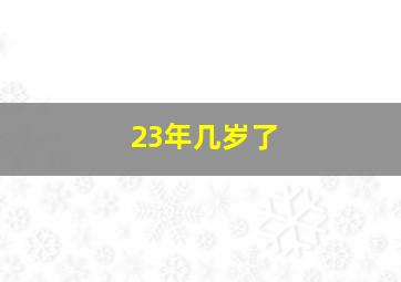 23年几岁了