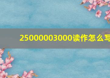 25000003000读作怎么写