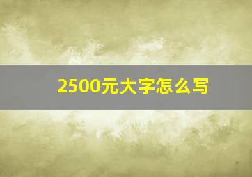 2500元大字怎么写