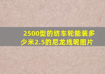 2500型的纺车轮能装多少米2.5的尼龙线呢图片