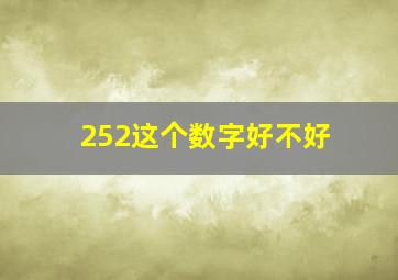 252这个数字好不好