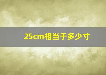 25cm相当于多少寸