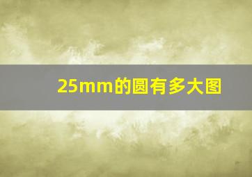 25mm的圆有多大图