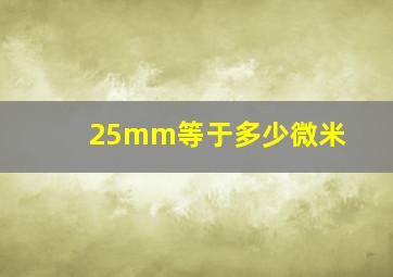 25mm等于多少微米