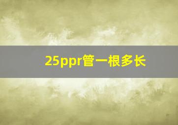 25ppr管一根多长