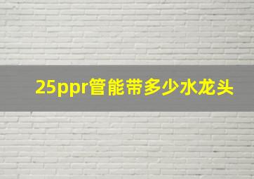 25ppr管能带多少水龙头