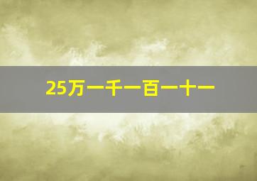 25万一千一百一十一