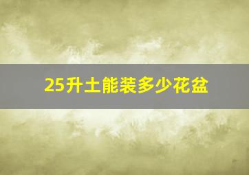 25升土能装多少花盆