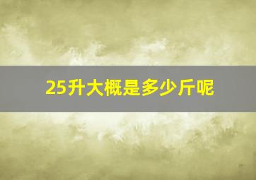 25升大概是多少斤呢