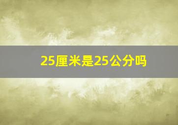 25厘米是25公分吗