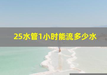 25水管1小时能流多少水