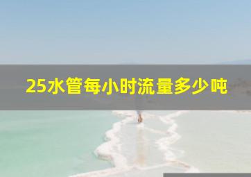 25水管每小时流量多少吨