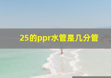 25的ppr水管是几分管