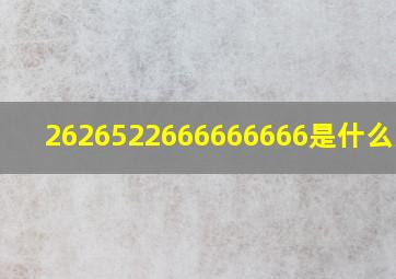 2626522666666666是什么意思