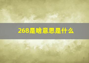 268是啥意思是什么